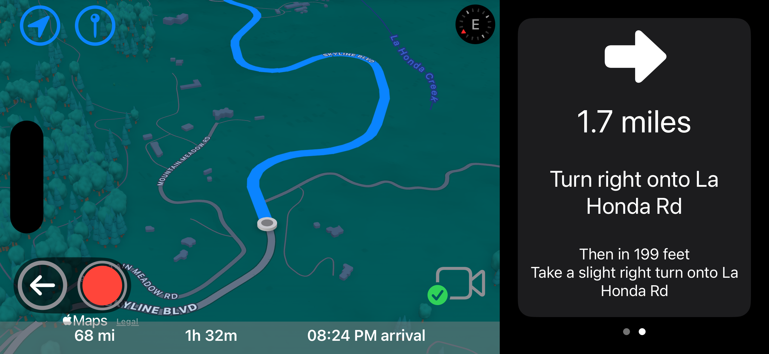 Map navigation dark mode